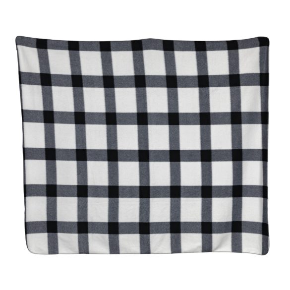 Soft plaid fleece blanket, white