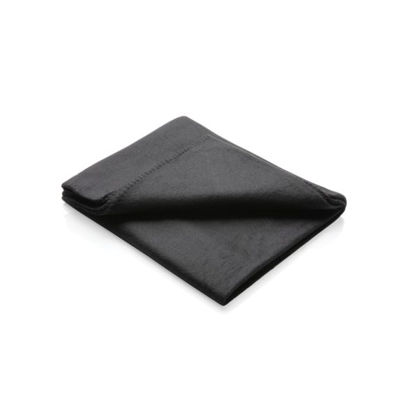 Fleece blanket in pouch, black