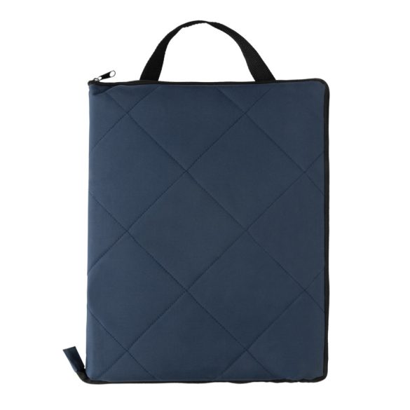 Impact Aware™ RPET foldable quilted picnic blanket, navy