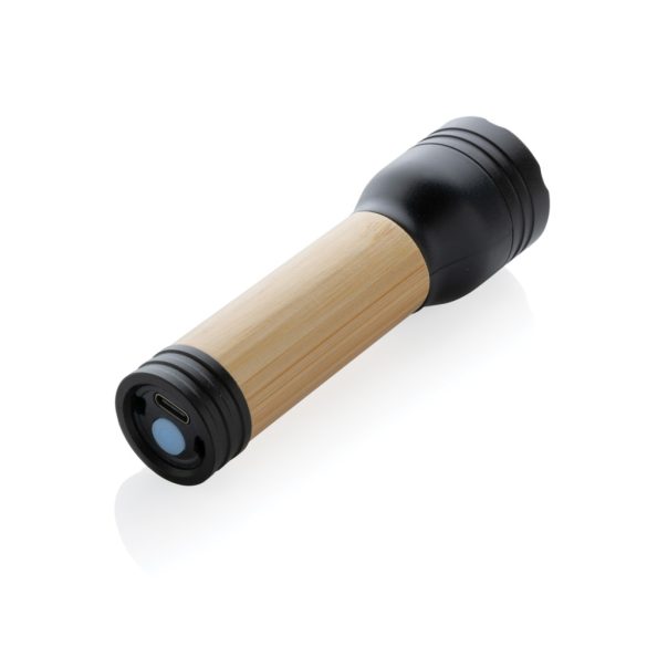 Lucid 1W RCS certified recycled plastic & bamboo torch, black