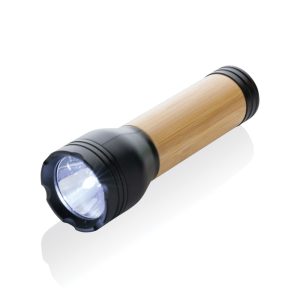 Lucid 3W RCS certified recycled plastic & bamboo torch, black