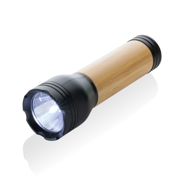 Lucid 3W RCS certified recycled plastic & bamboo torch, black