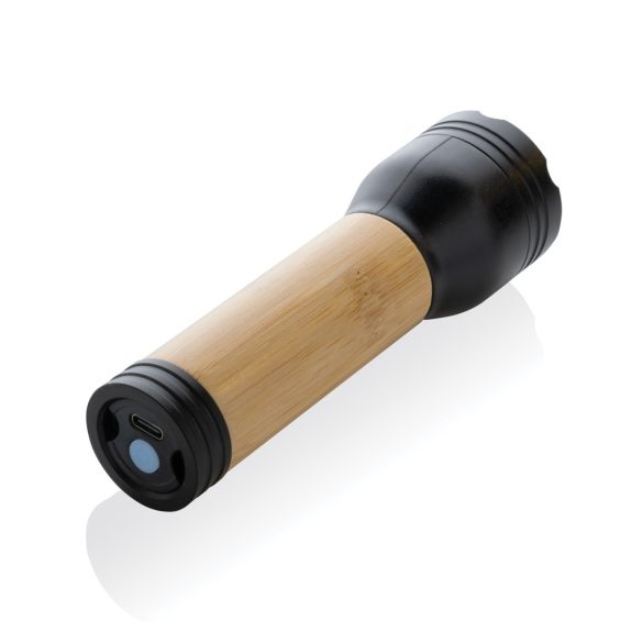 Lucid 3W RCS certified recycled plastic & bamboo torch, black