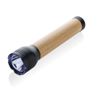 Lucid 5W RCS certified recycled plastic & bamboo torch, black