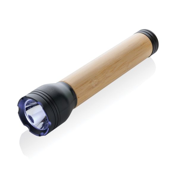Lucid 5W RCS certified recycled plastic & bamboo torch, black