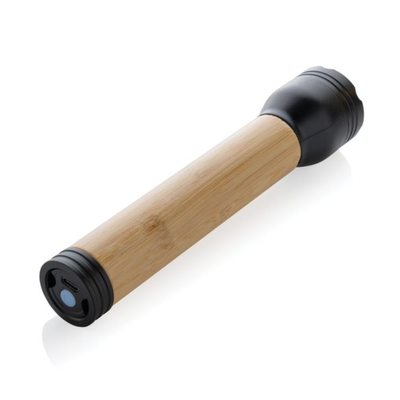 Lucid 5W RCS certified recycled plastic & bamboo torch, black