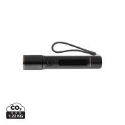Gear X RCS recycled aluminium USB-rechargeable torch, black