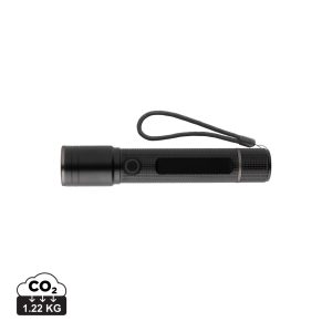 Gear X RCS recycled aluminium USB-rechargeable torch, black