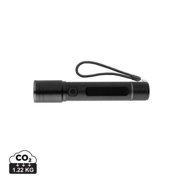 Gear X RCS recycled aluminium USB-rechargeable torch, black