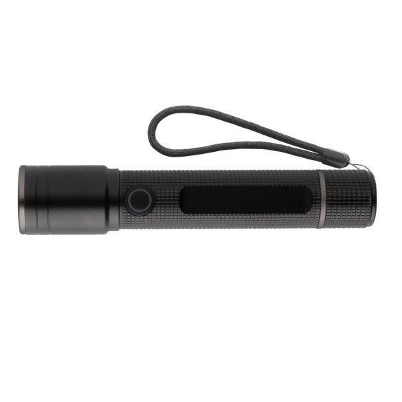 Gear X RCS recycled aluminium USB-rechargeable torch, black