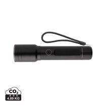   RCS recycled aluminium USB-rechargeable heavy duty torch, black