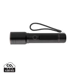   RCS recycled aluminium USB-rechargeable heavy duty torch, black