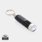   Globix RCS recycled plastic USB re-chargeable keychain torch, black