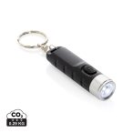   Globix RCS recycled plastic USB re-chargeable keychain torch, black