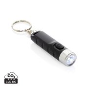   Globix RCS recycled plastic USB re-chargeable keychain torch, black