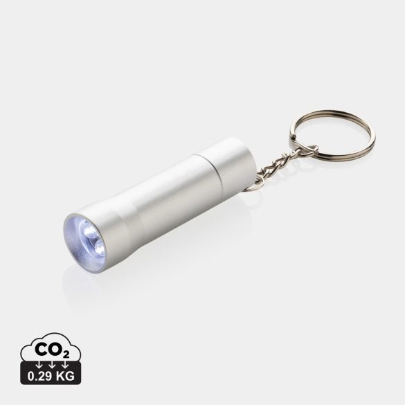 Flash RCS recycled aluminium keychain torch, silver grey