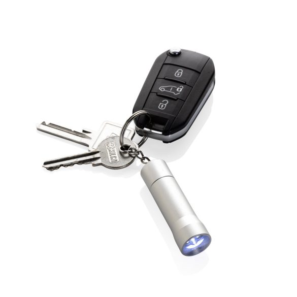 Flash RCS recycled aluminium keychain torch, silver grey