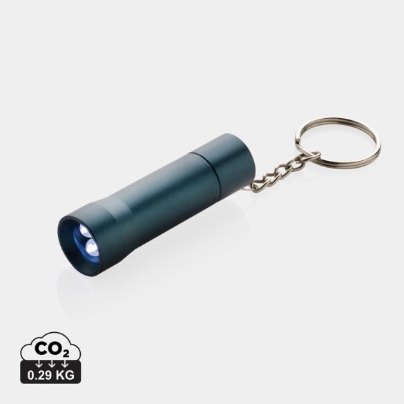 Flash RCS recycled aluminium keychain torch, blue