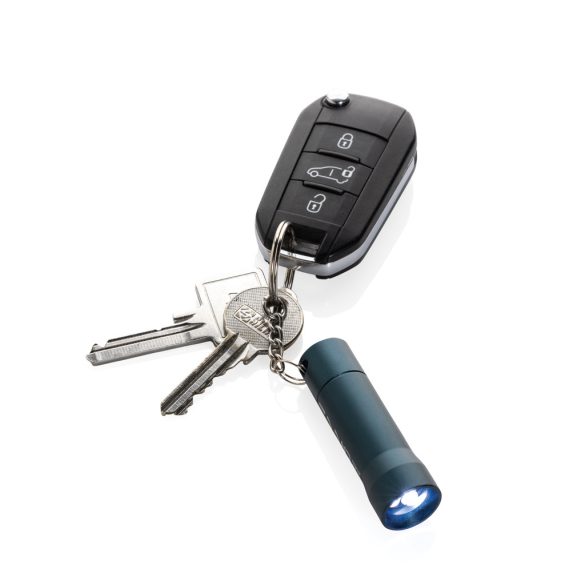 Flash RCS recycled aluminium keychain torch, blue
