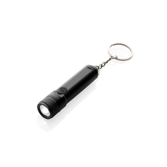 Gear X rechargeable ultra bright keychain torch, black