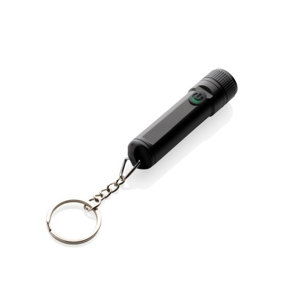 Gear X rechargeable ultra bright keychain torch, black