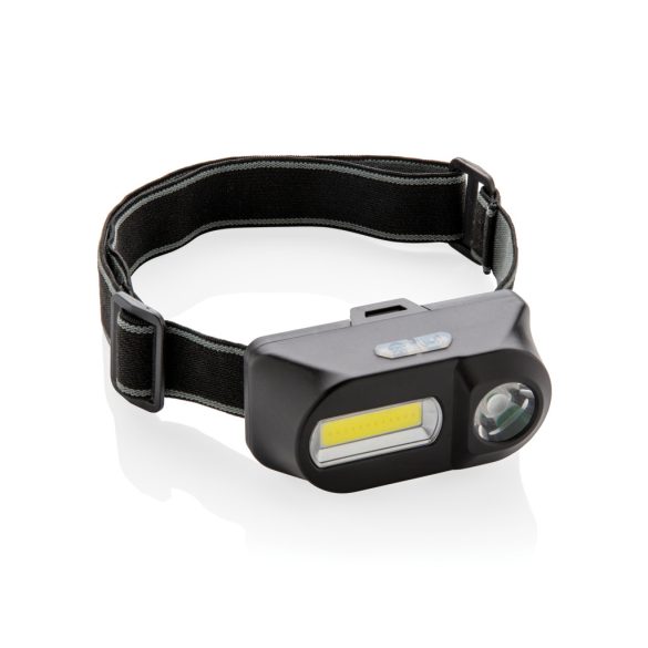 COB and LED headlight, black