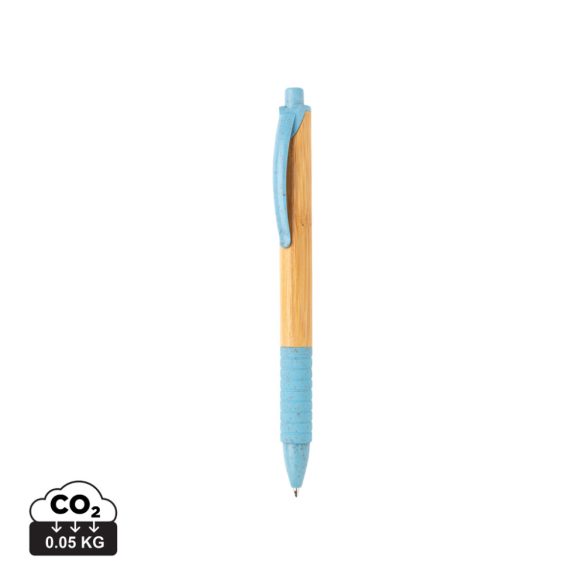 Bamboo & wheatstraw pen, blue