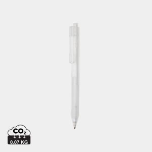 X9 frosted pen with silicone grip, white