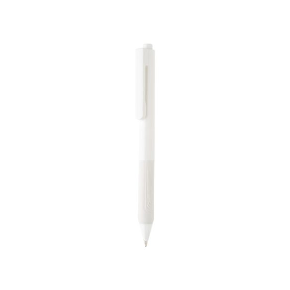 X9 solid pen with silicone grip, white