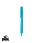 X9 solid pen with silicone grip, light blue