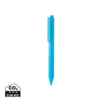 X9 solid pen with silicone grip, light blue