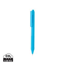 X9 solid pen with silicone grip, light blue