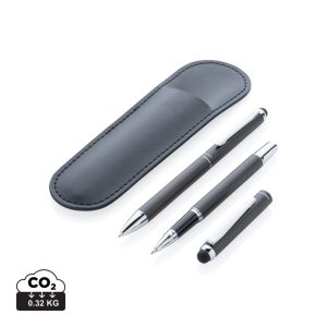 Swiss Peak deluxe pen set in PU pouch, black