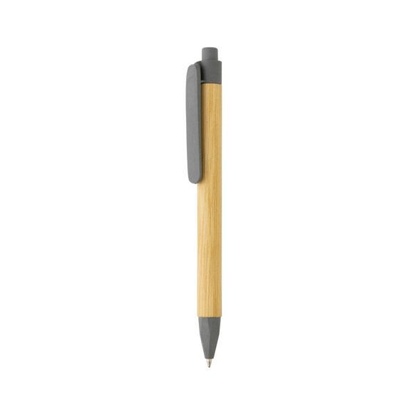 Write responsible recycled paper barrel pen, grey