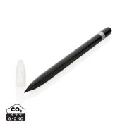 Aluminium inkless pen with eraser, black