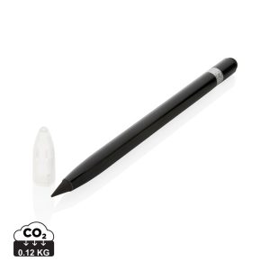 Aluminium inkless pen with eraser, black