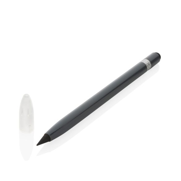 Aluminum inkless pen with eraser, grey