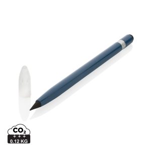 Aluminium inkless pen with eraser, blue