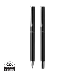 Swiss Peak Cedar RCS certified recycled aluminium pen set, black