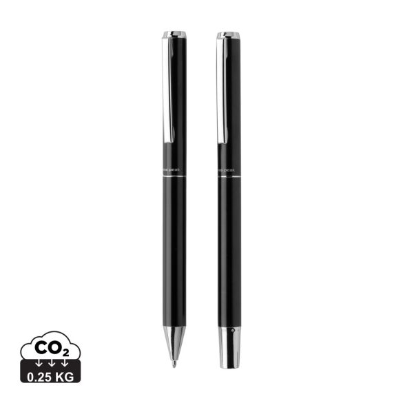 Swiss Peak Cedar RCS certified recycled aluminium pen set, black