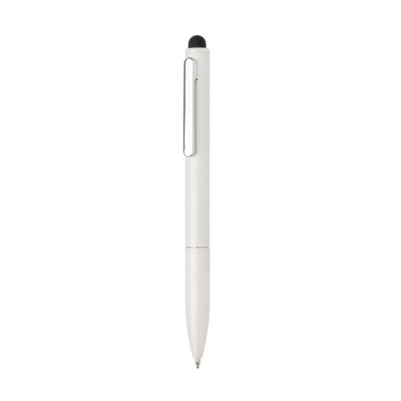 Kymi RCS certified recycled aluminium pen with stylus, white