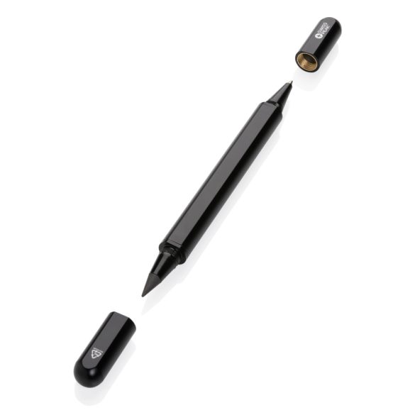 Swiss Peak Storm RCS recycled aluminum dual tip pen, black