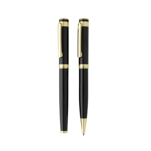 Swiss Peak Luca RCS recycled brass deluxe pen set, black