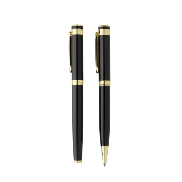 Swiss Peak Luca RCS recycled brass deluxe pen set, black