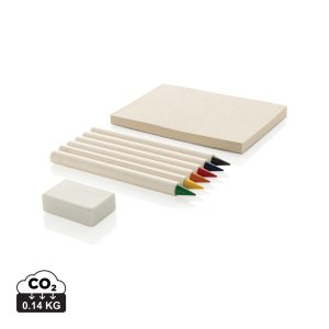 Micki GRS infinity 6pc colouring pencil set with notepad, white
