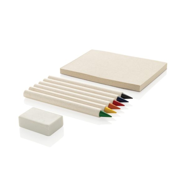 Micki GRS infinity 6pc colouring pencil set with notepad, white