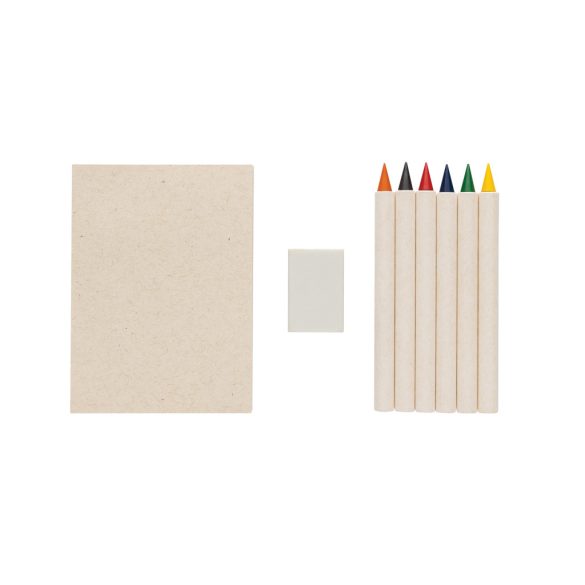 Micki GRS infinity 6pc colouring pencil set with notepad, white