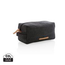 Canvas toiletry bag PVC free, black