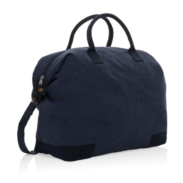 Kezar AWARE™ 500 gsm recycled canvas deluxe weekend bag, navy