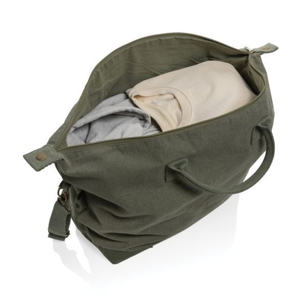 Kezar AWARE™ 500 gsm recycled canvas deluxe weekend bag, green